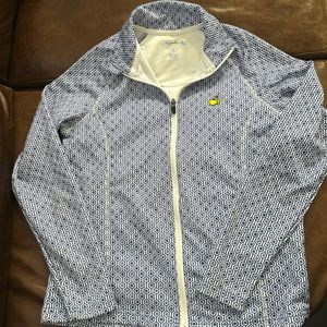 Magnolia Lane Collection Augusta Masters Zip Up Blue Geometric Jacket Large